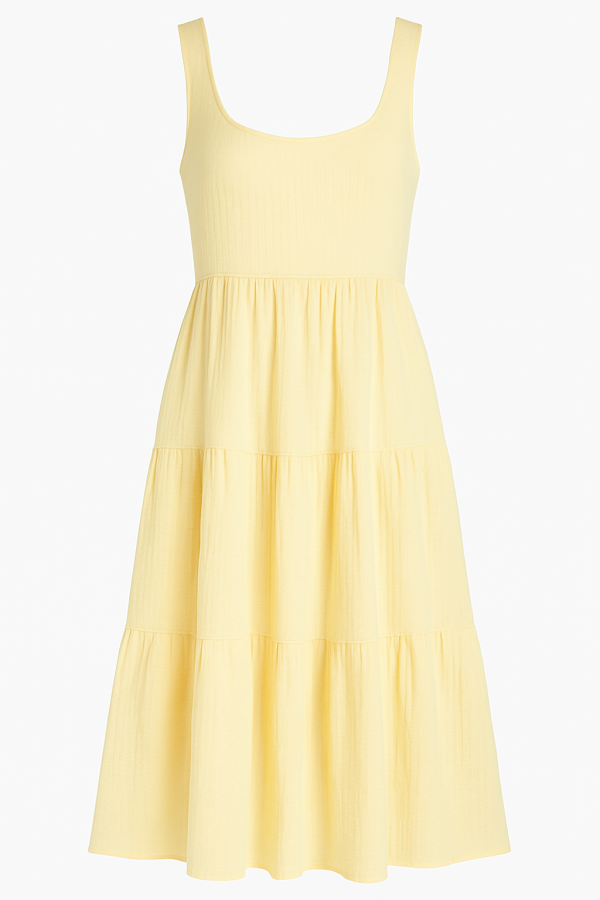 Elegant Belted Midi Summer Dress - Image 3