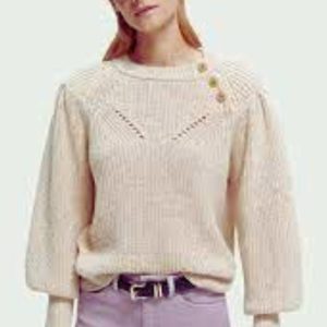 Cozy Button-Shoulder Knit Sweater