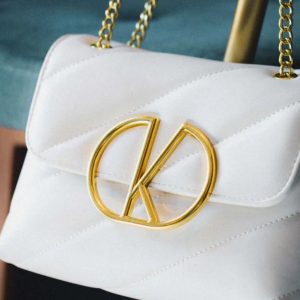 Elegant White Quilted Shoulder Bag