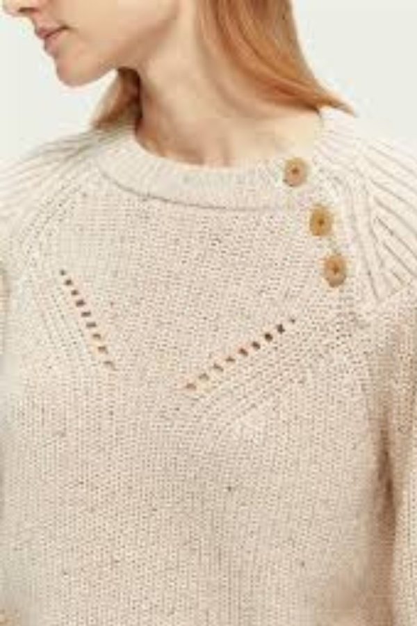 Cozy Button-Shoulder Knit Sweater - Image 2